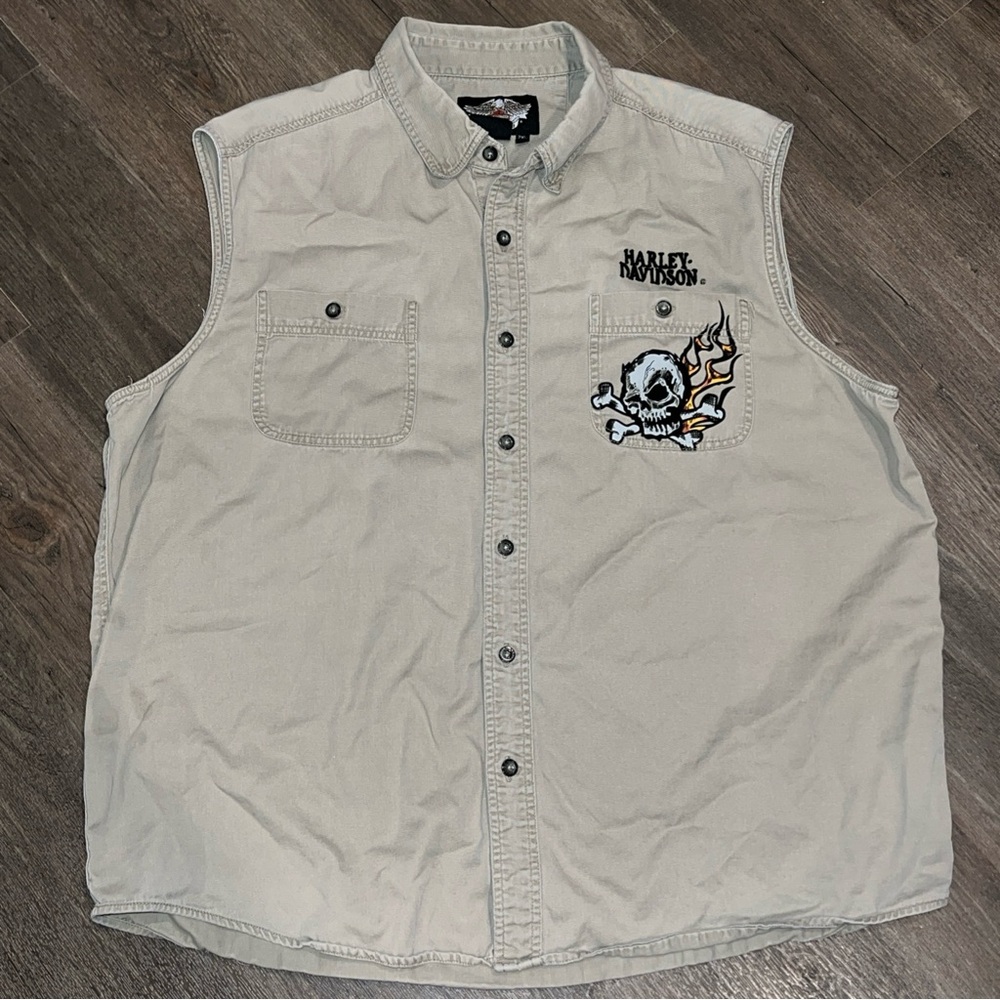 Harley-Davidson Khaki Button-Up Shirt